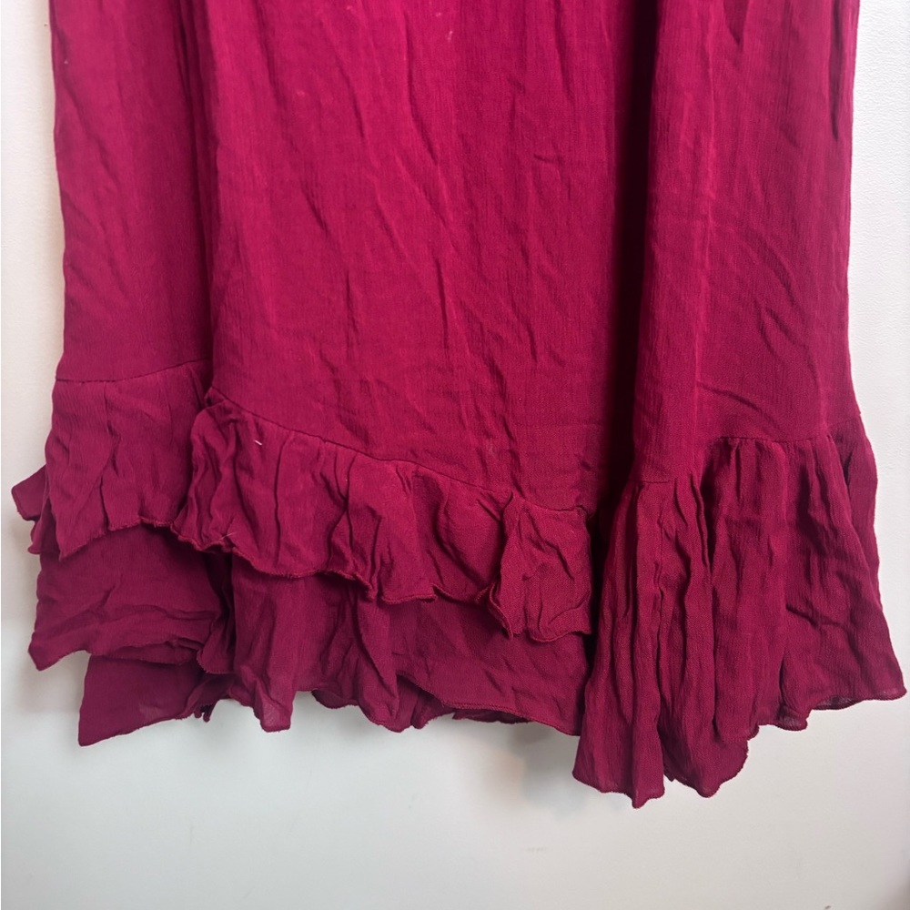 Free People FP ONE Deep Red Lace Adella Maxi Dress - Picture 5 of 9